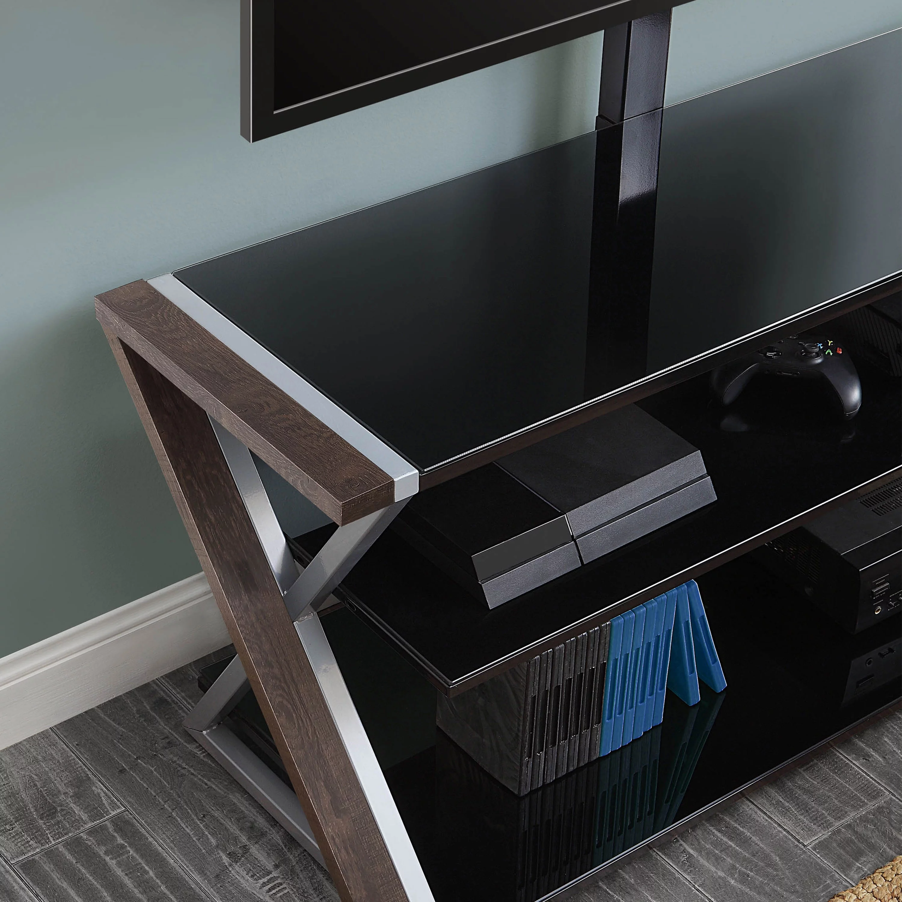 Whalen Xavier 3-in-1 Television Stand for TVs up to 70", Warm Ash