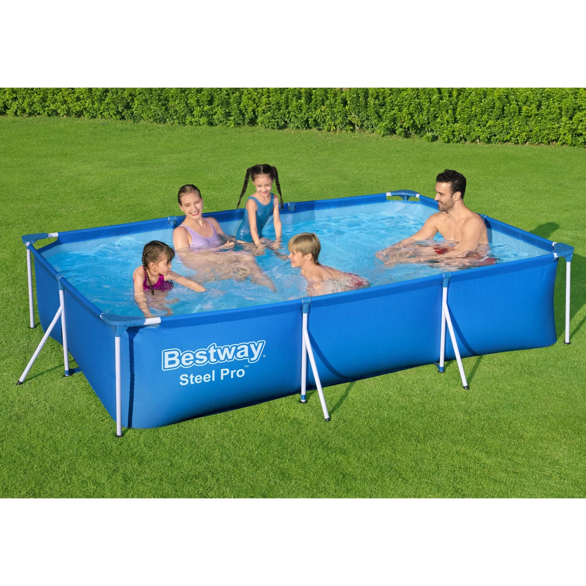 Bestway Steel Pro 9.8'x6.6'x26 Rectangular Above Ground Swimming Pool Set