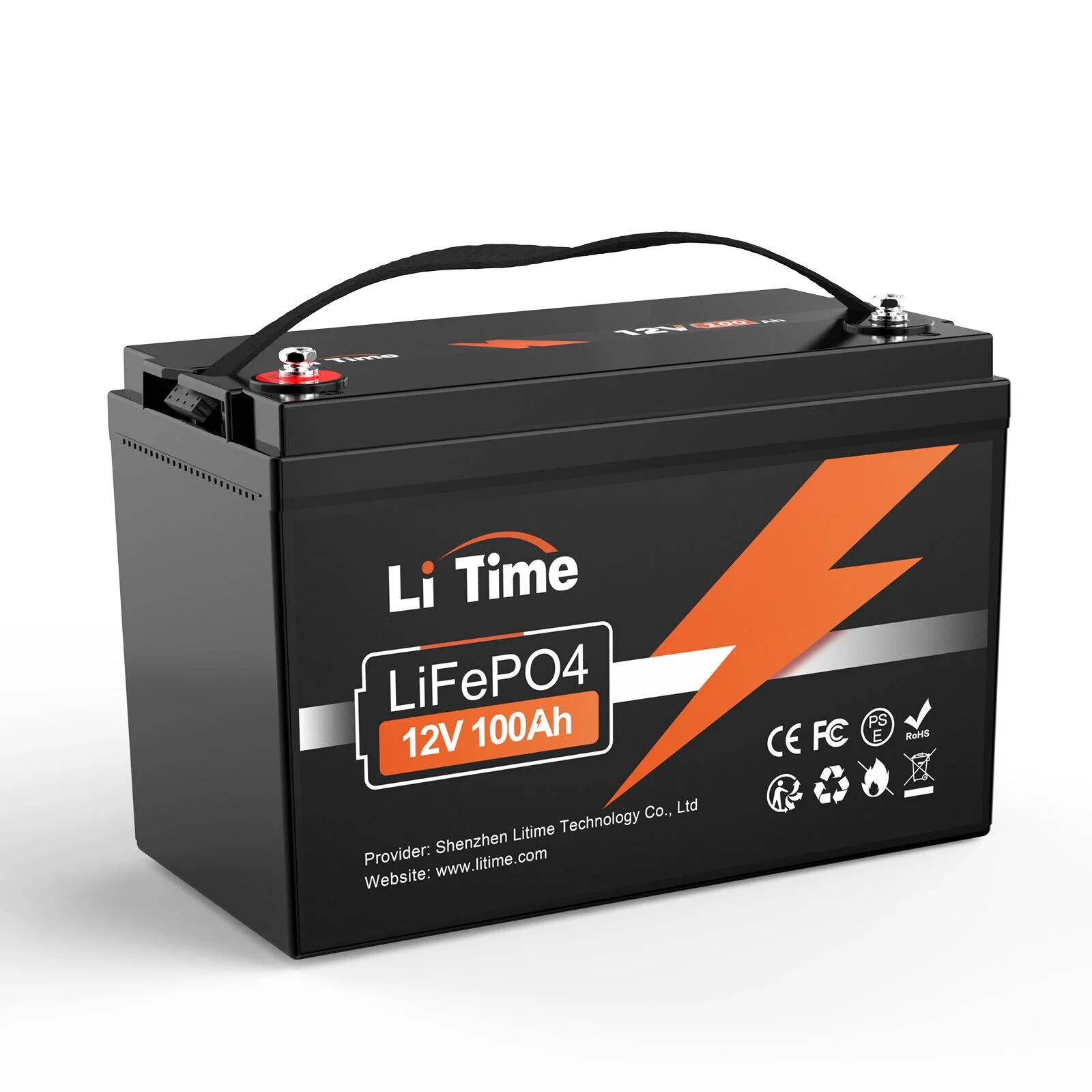 LiTime 12V 100Ah Lithium Battery Built-in 100BMS LiFePO4 Lithium Battery wuth 1280Wh Output Power for Trolling motor RV Energy Storage Solar - Curated Treasures Market