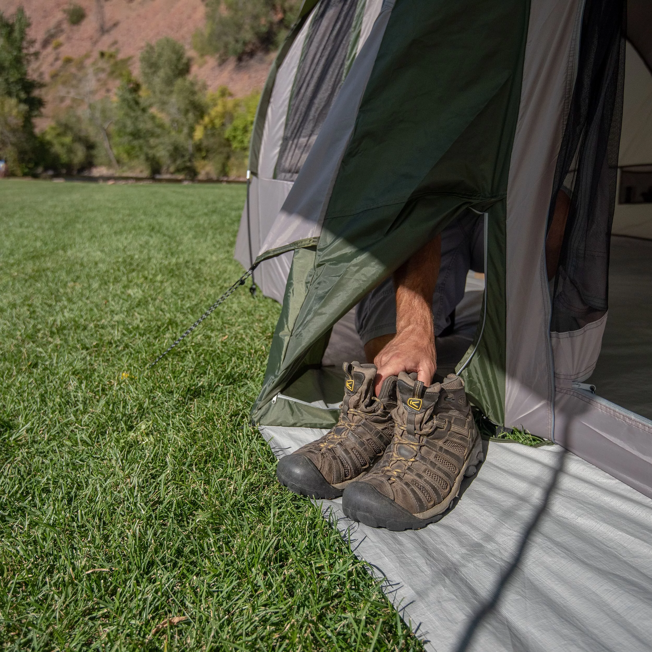 Ozark Trail 10-Person 3-Room Vacation Tent, with Shade Awning