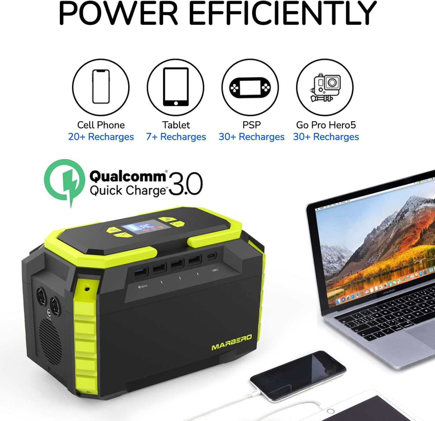 200W Portable Power Station 222Wh 60000mAh Backup Lithium Battery Power Supply Solar Generator(Solar Panel Not Included) with 2 110V AC Outlets/2 QC3.0 LED Flashlights for CPAP Home Camping Emergency Backup