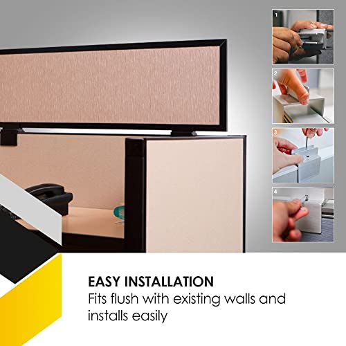Acoustical Cubicle Privacy Screen Extender Desk Panel & Office Divider, Add Separation & Block Noise, 18" X 42", Overcast