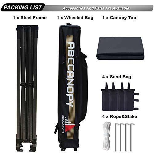 ABCCANOPY Kingkong-series 10 x 10-Feet Commercial Instant Canopy Kit EZ Pop Up Tent ,Bonus Carrying Bag,Black