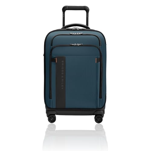 Briggs & Riley Domestic 22" Carry On Expandable Spinner - Luggage for Travel, Suitcases with Wheels, Softside Rolling Bag for Men & Women, Self-Repairing Zipper - ZDX Collection, Black