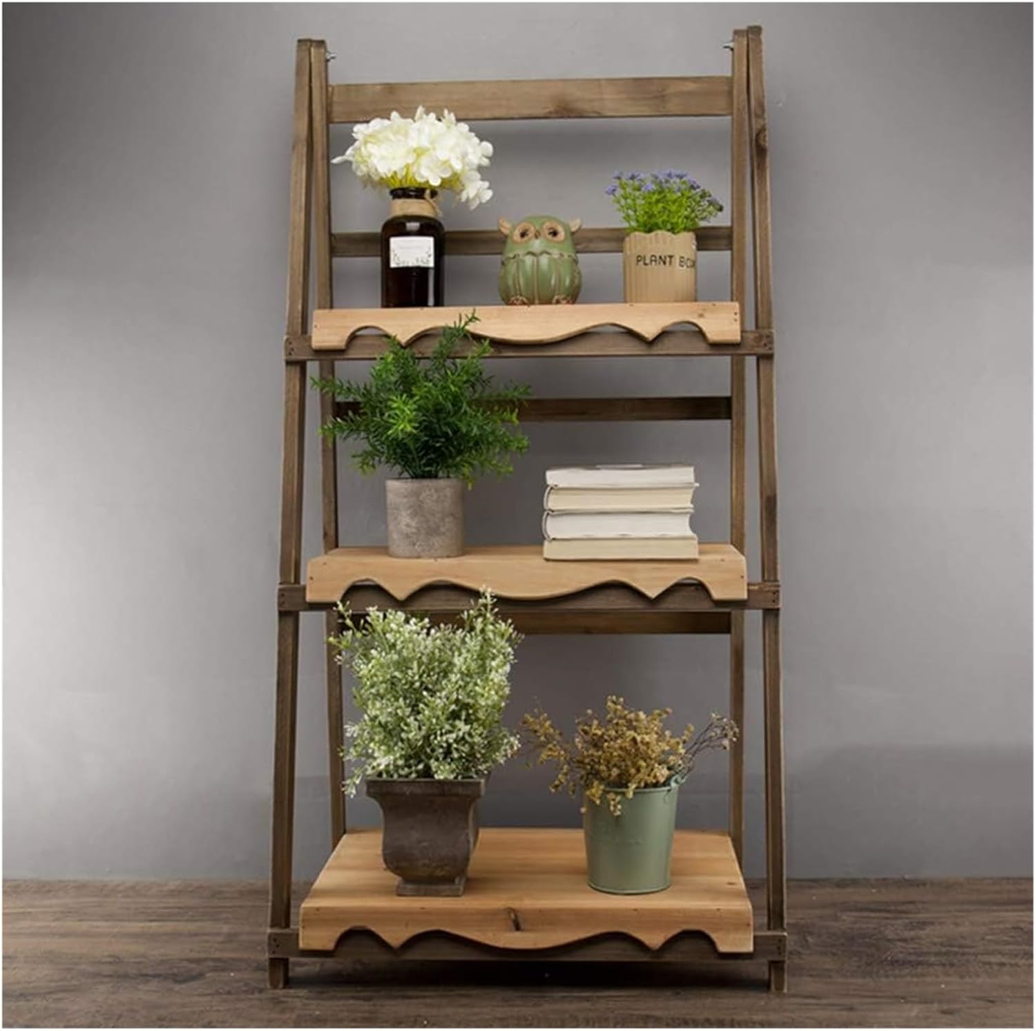Stand Flower Stands Flower Shelf Potted Rack Bonsai Display Herb Pot Holder Multi-Layer Folding Portable Wooden Garden Patio