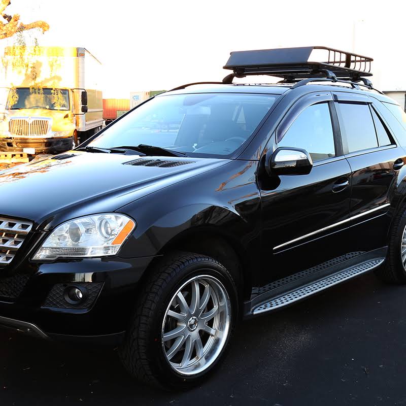 Spec D Tuning RRBK-EXT005BK 43 - 64 in. Cargo Extendable Basket Universal Roof Rack - Black