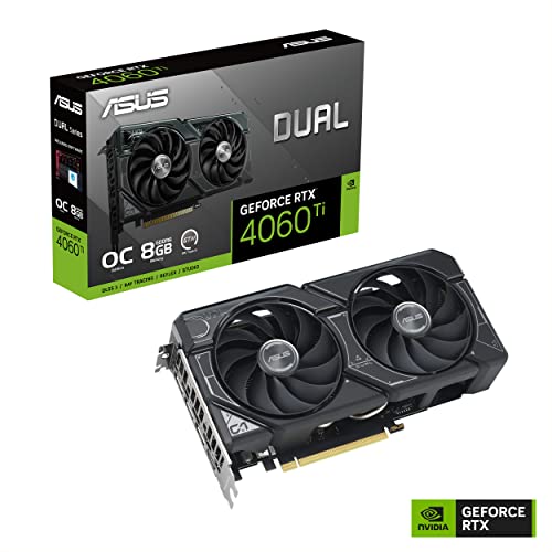 ASUS Dual GeForce RTX™ 5060 Ti 16GB GDDR7 OC Edition (PCIe 5.0, 16GB GDDR7, DLSS 4, HDMI 2.1b, DisplayPort 2.1b, 2.5-Slot Design, Axial-tech Fan Design, 0dB Technology, and More)