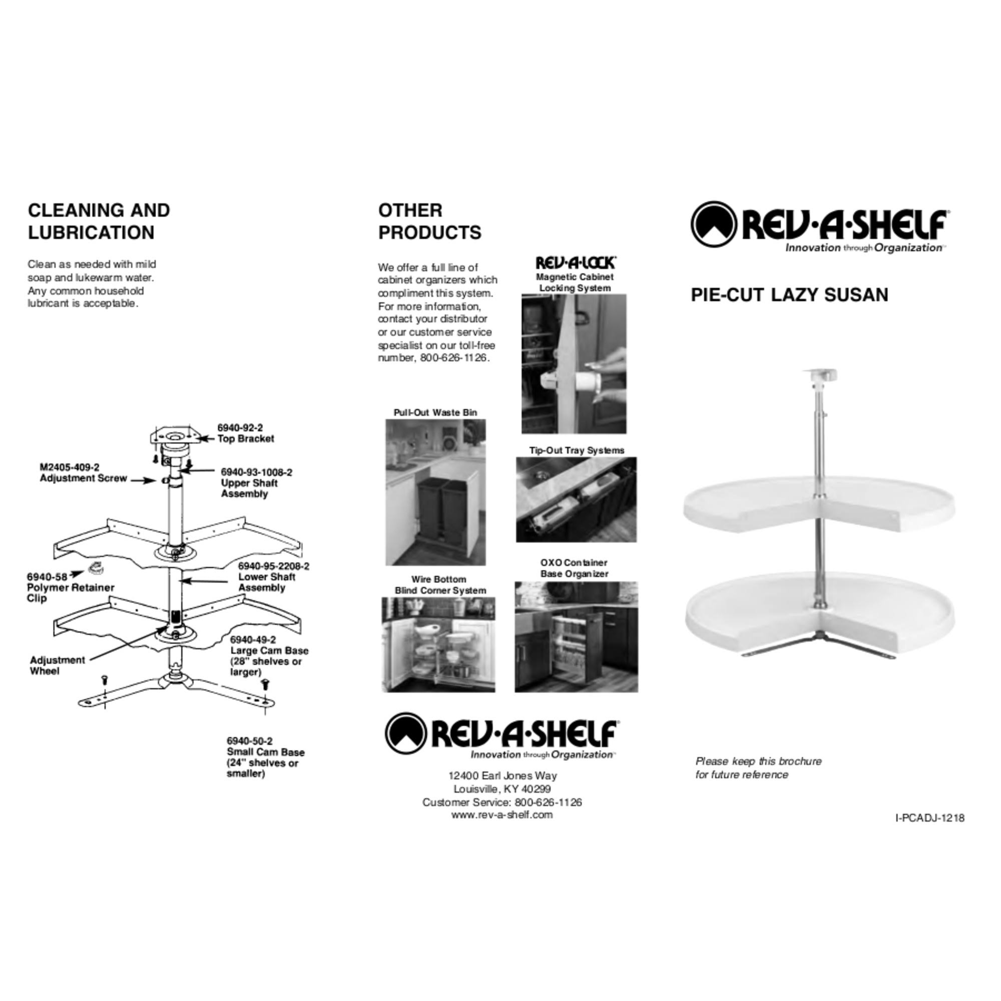 Rev-A-Shelf - LD-4BW-942-28-1 - 28x22 Banded Wood Pie-Cut Lazy Susan 2-Shelf