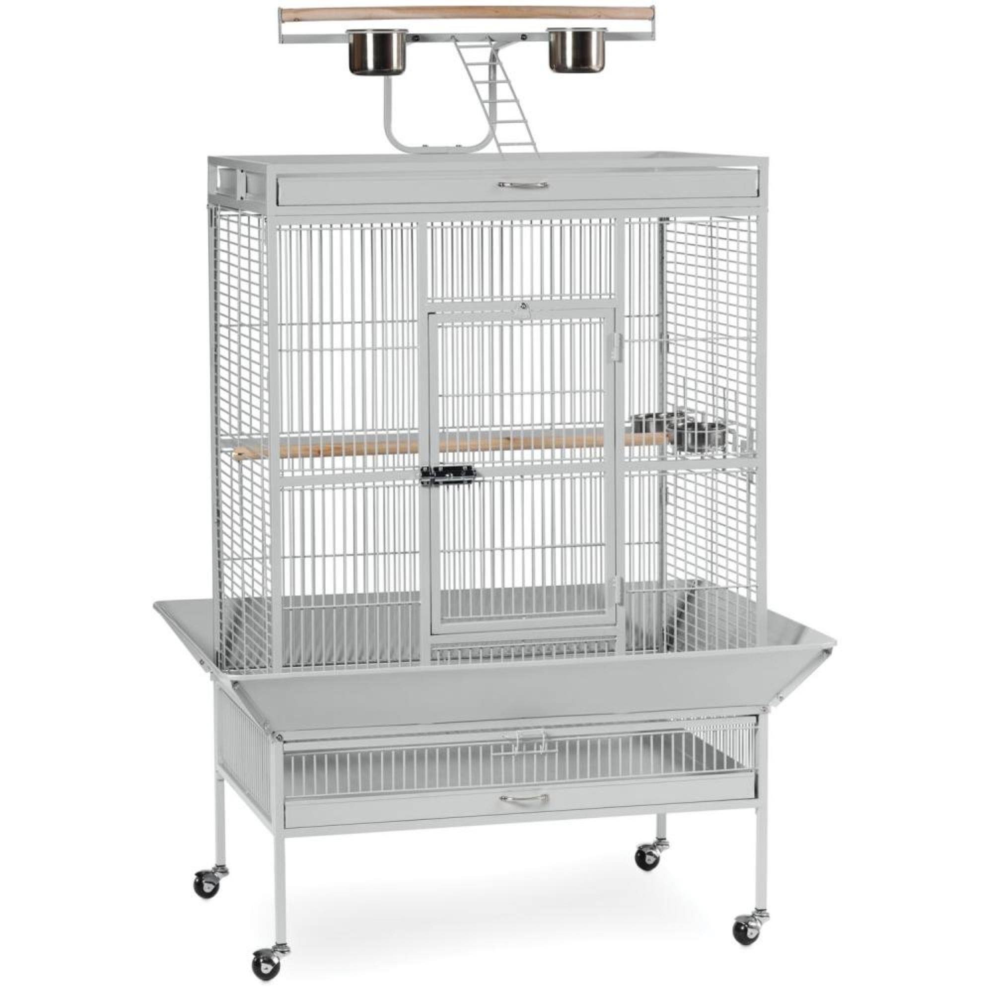 Prevue Hendryx Select Wrought Iron Parrot Bird Cage, Pewter