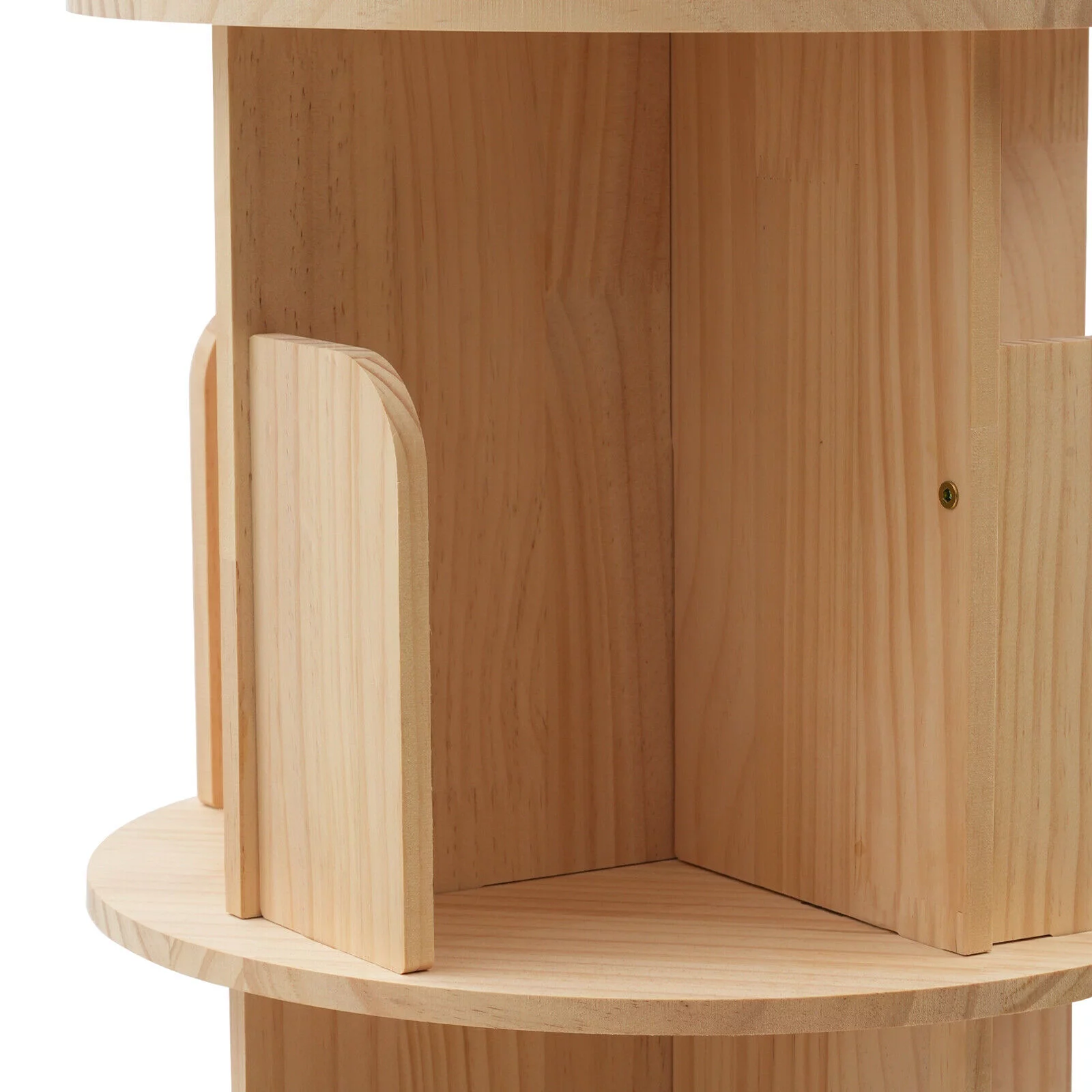 3 Tiers 360° Rotating Bookshelf Wood Bookcase Storage Shelf Freestanding Display Rack - Curated Treasures Market
