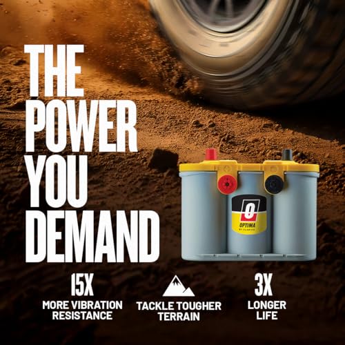 OPTIMA Batteries High Performance D51R YellowTop Dual Purpose Sealed AGM Car, Truck and SUV Battery, 450 CCA, Maintenance Free, Versitile Mounting