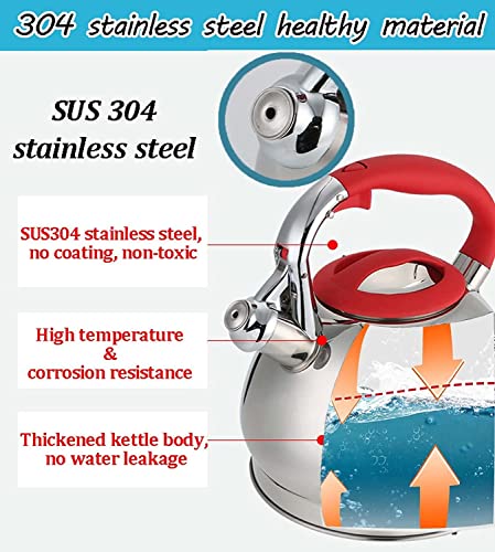 Stovetop Teapot, Stainless Steel Whistling Teapot, 3L Hot Water Boiler, Kitchen Stove Hot Teapot, Teapot, Teapot for Hot Water
