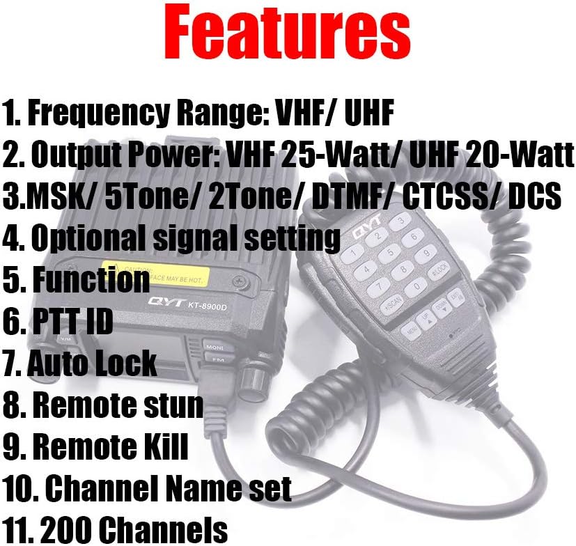 QYT KT-8900D Dual Band Mini Car Radio Mobile Transceiver