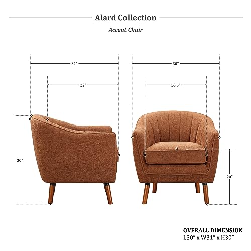Lexicon Alard Tufted Fabric Barrel Accent Chair, Charcoal