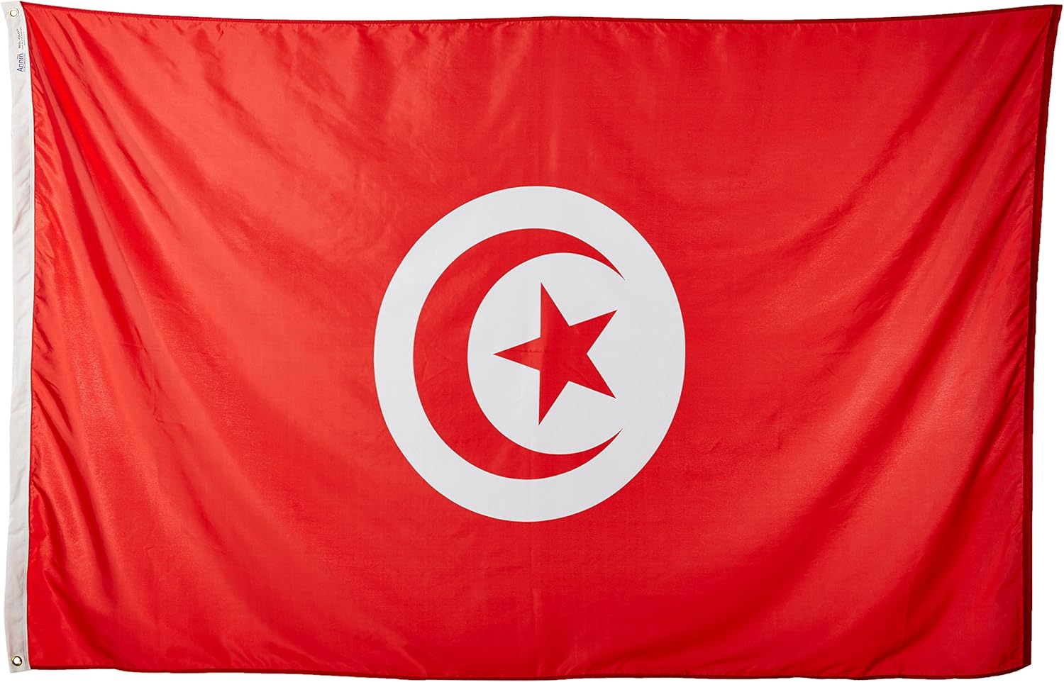 Annin Flagmakers Model 198585 Tunisia Flag 3x5 ft. Nylon SolarGuard Nyl-Glo 100% Made in USA to Official United Nations Design Specifications.