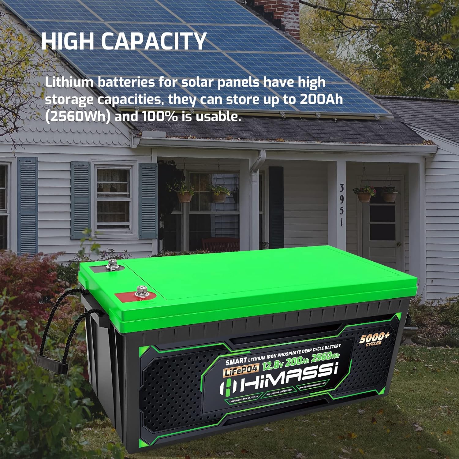 LiFePO4 Battery, 12V 400Ah Lithium Battery, Built-in 250A BMS, Lithium Ion Battery for Trolling Motor, Solar, Marine, RV Car, Camper, Home Storage, Off-Grid System