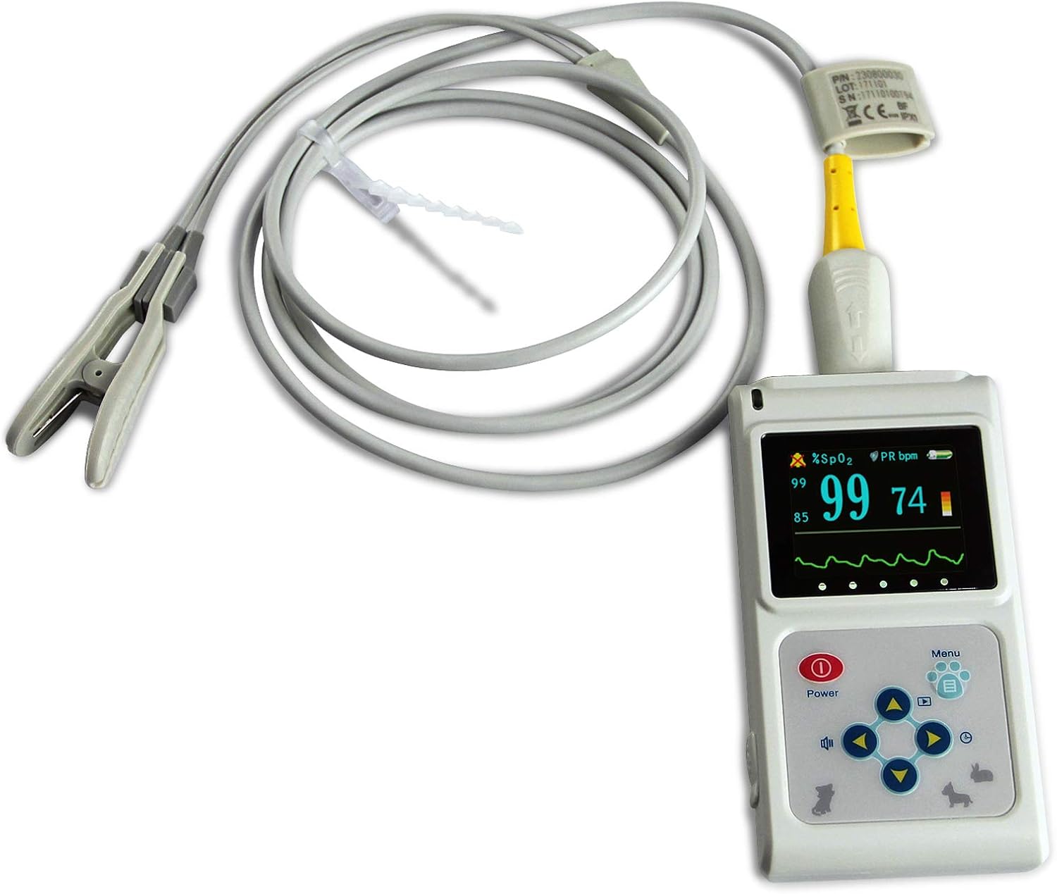 CONTEC CMS60D-VET Veterinary Pulse Oximeter Handheld Machine for Cat and Dog with Pulse Rate Tongue/Ear SPO2 Probe