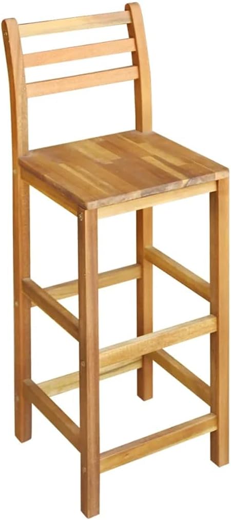 vidaXL 7 Piece Solid Acacia Wood Bar Table and Chair Set Bar Tables and Stool Counter Stool Bar Dining Sets Dining Table and Stools