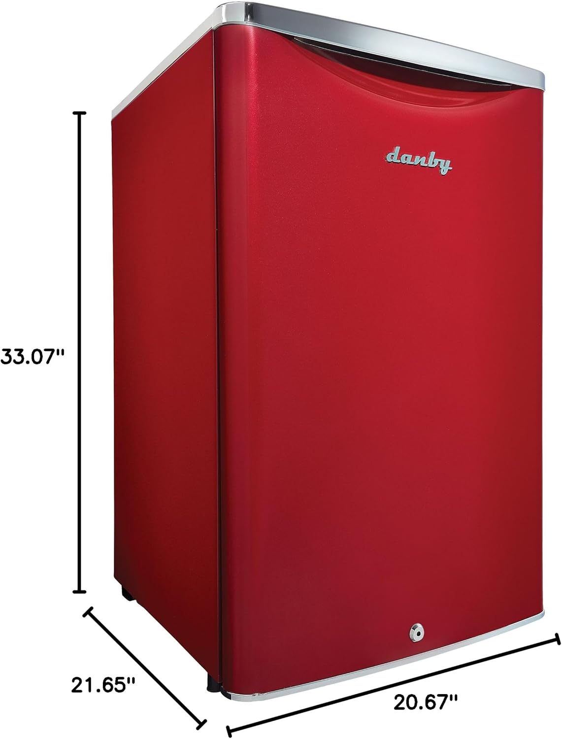 Danby Contemporary Classic DAR044A6LDB 4.4 Retro Fridge in Metallic Red cu. ft. (124 L) Capacity Compact All Refrigerator Featuring Danby’s Patented Design Energy Star Compliant