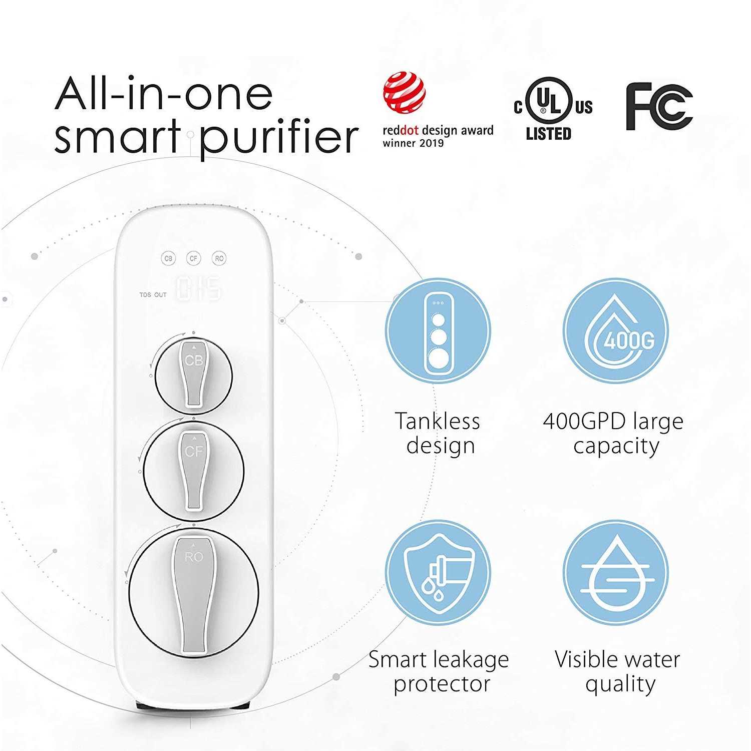 iSpring US31 3-Stage Under Sink Tankless Drinking Water Filtration System-Includes Sediment