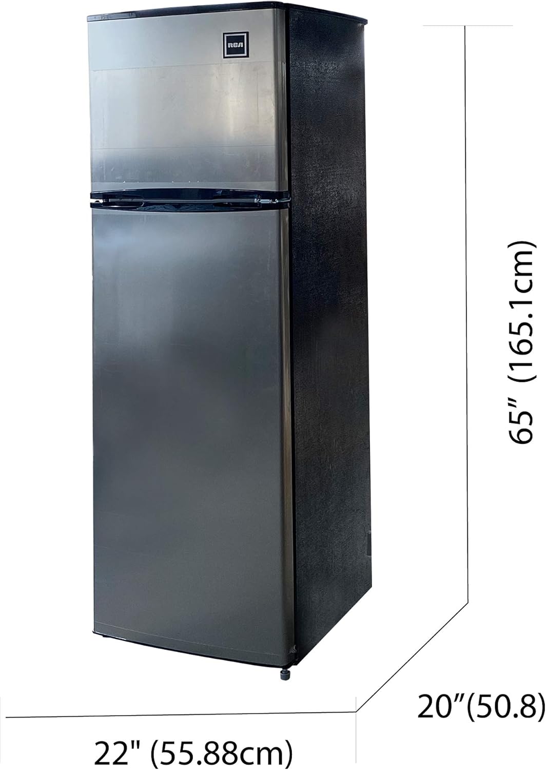 RCA RFR1089 2 Door Apartment Top Freezer Refrigerator, 10 cu ft, Stainless