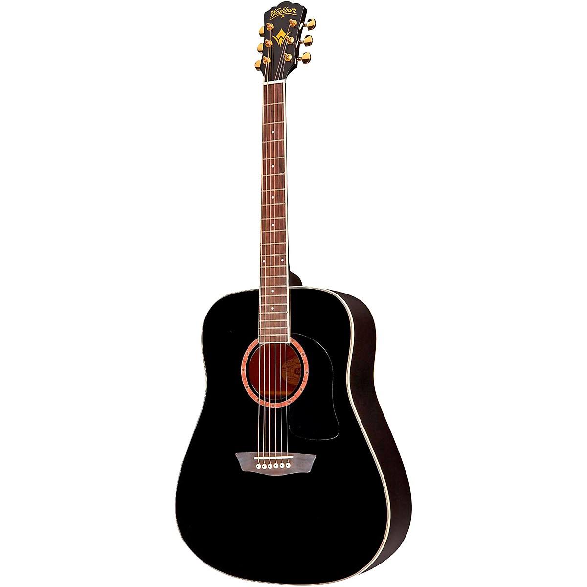 Washburn WD100DL Dreadnought Mahogany Acoustic Guitar Black