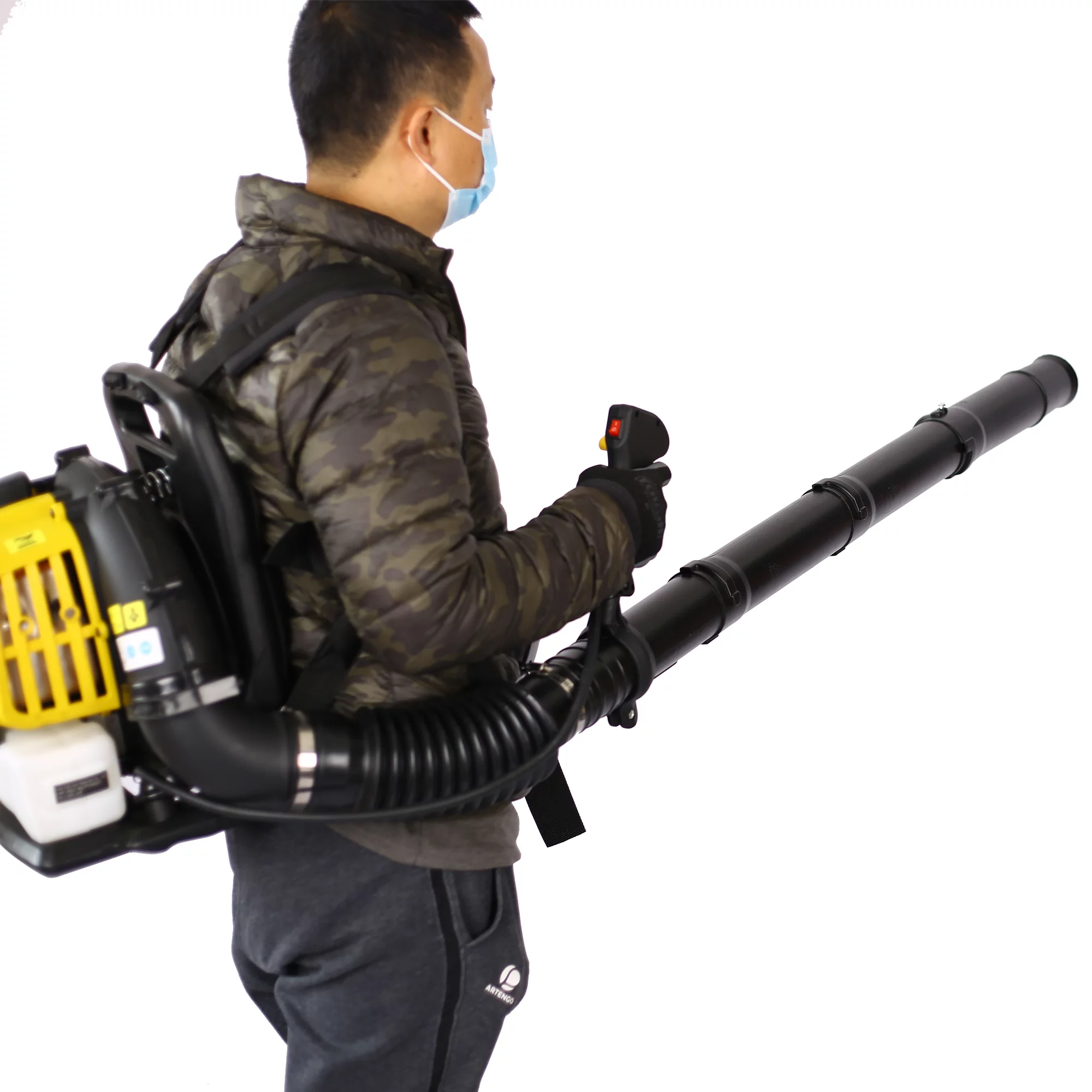 BTMWAY Backpack Leaf Blower, 52CC 2-Cycle Gas Powered Leaf Blower for Lawn Care, Backpack Blower Snow Blower with 248 MPH, Adjustable Shoulder Straps, Gas Leaf Blower for Dust Snow Debris, Yellow - Curated Treasures Market