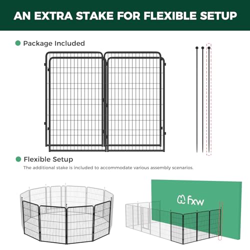 FXW Instant Dog Playpen, Portable Pet Fence for Outdoor, RV Trips, and Camping, 40inch, 16 Panels for Medium and Large Dogs│Patented