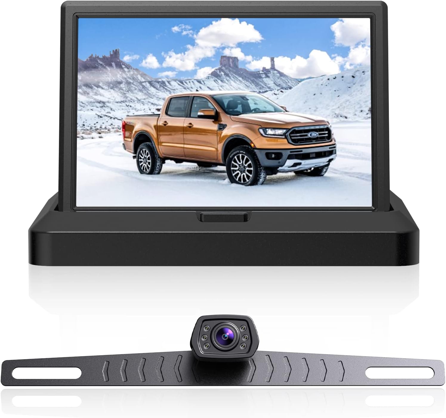 Nuoenx 1080P Backup Camera with Monitor Kit, Driving Hitch Rear View Camera System for Cars, Trucks, Vans, Campers, Durable Waterproof Backup Camera - 5 Inch Monitor Pack of 2