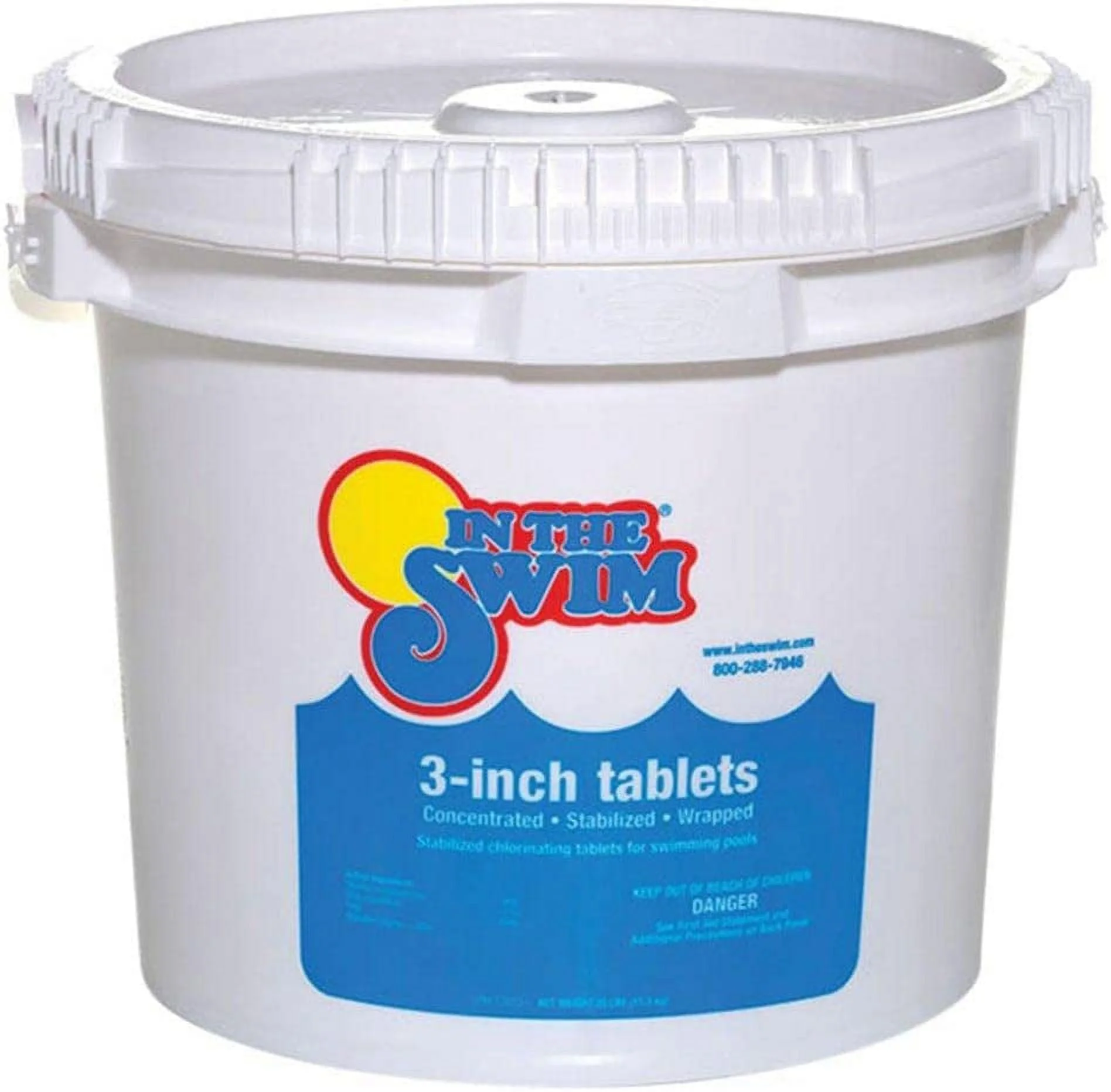 3 Inch Stabilized Chlorine Tablets for Sanitizing Swimming Pools - Individually Wrapped, Slow Dissolving - 90% Available Chlorine - Tri-Chlor - 25 Pounds - Curated Treasures Market