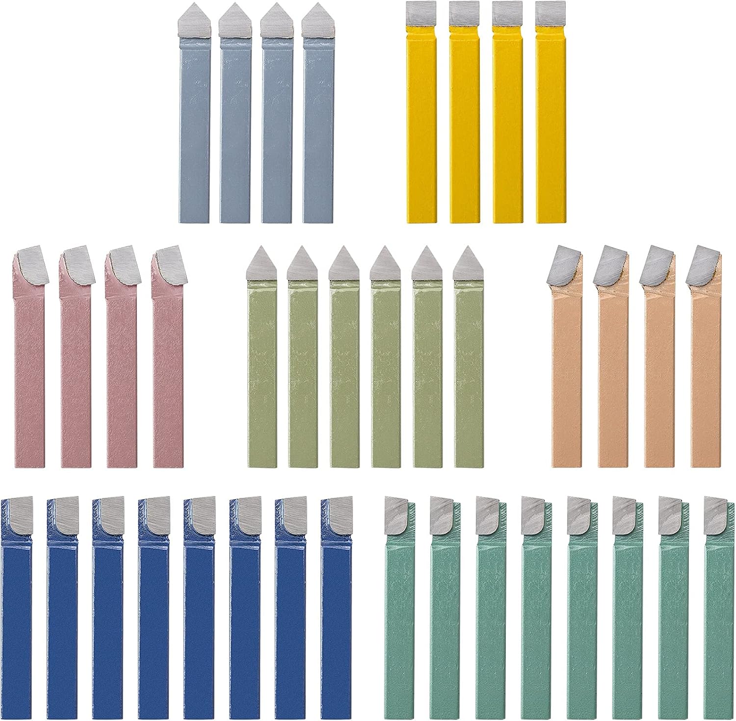 38PCS Carbide Tipped Weld Turning Tool Set,Lathe Metal Cutter Tools,Milling Welding Bit Lathe Cutting Tool Kit
