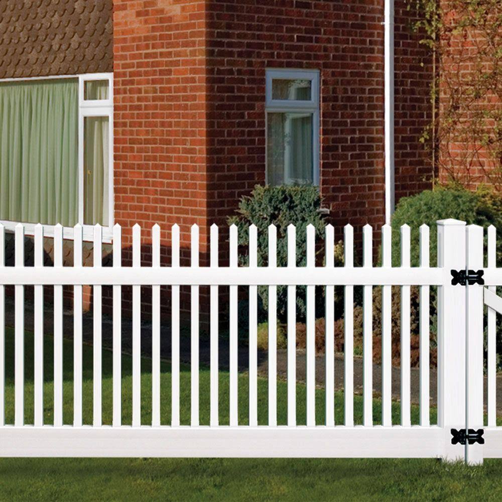 Veranda Yukon Straight 4 ft. H x 8 ft. W White Vinyl Un-Assembled Fence Panel 73011681