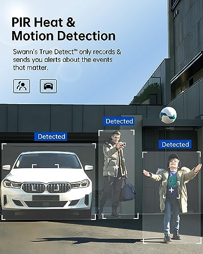 Swann 4K Security Camera System, 8 Channel 8 Cam, DVR with 2TB for 24/7 Home Surveillance, Indoor/Outdoor Wired 8MP Bullet Cameras, Color Night Vision, IP66,True Detect, Spotlights & Sirens