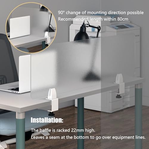 Acoustic Desk Privacy Panel 6 4 2 1 Pack Desk Privacy Panel Desk Divider, Acrylic Free Standing Screen Home Office Partitions for Table Top Workstation, Cubicle Panel with 2 Clamps(120X40CM/47.2X15.7I
