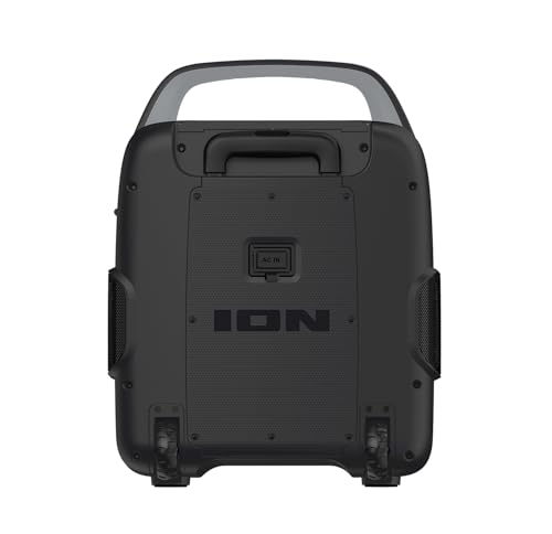 ION Block Rocker - Portable Bluetooth Outdoor Party Speaker with Karaoke Microphone, Battery, 4 Speakers, Radio, USB Port, App, Water-Resistant, 120W