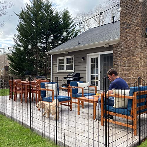 Zippity Outdoor Products WF29014 No-Dig Metal Garden Fence and Gate Bundle, 4 Panels + 1 Gate, 39" Tall, Black