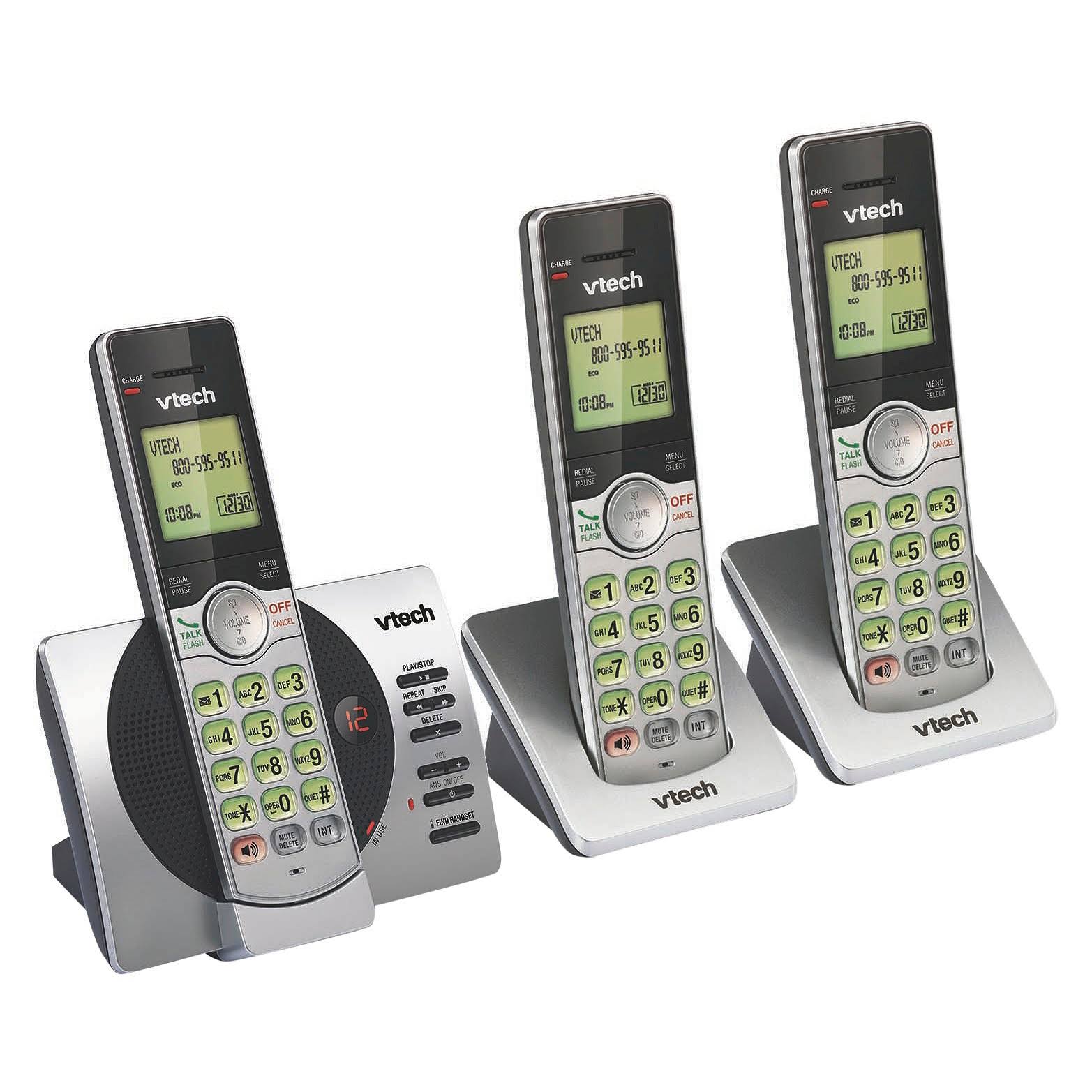 Vtech CS6529-3 3-Handset Expandable Cordless Phone with Answering System-Caller