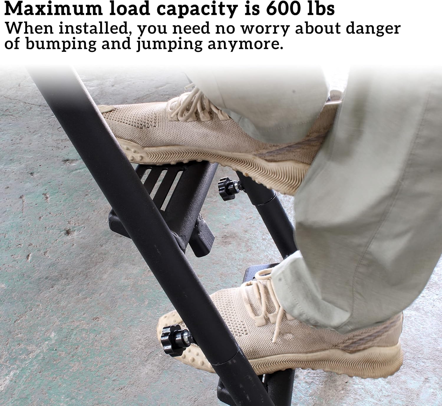 POKIAUTO Universal 42" Foldable Pickup Truck Tailgate Ladder, Heavy Duty Folding Tailgate Step Ladder with Lock Device Universal Fit for Pickup Truck (F150, RAM 1500 etc.) Accessories