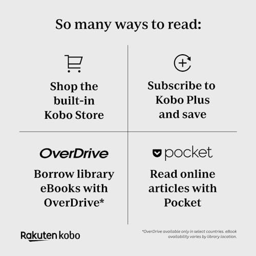 Kobo Clara BW | eReader | 6” Glare-Free Touchscreen with ComfortLight PRO | Dark Mode Option | Audiobooks | Waterproof | 16GB of Storage | Black