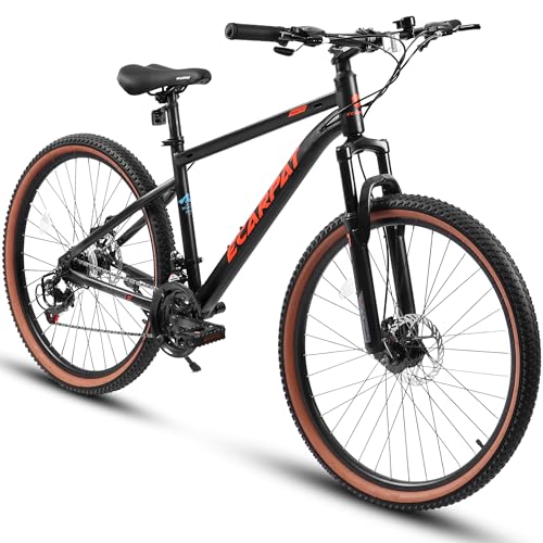 Womens Mountain Bike 24 26 Inch, 15-Inch Steel/Aluminum Alloy Frame Mountain Bike, 21-Speed Disc/V-Brake Front Suspension, Mens Womens Trail Commuter City Snow Bicycles