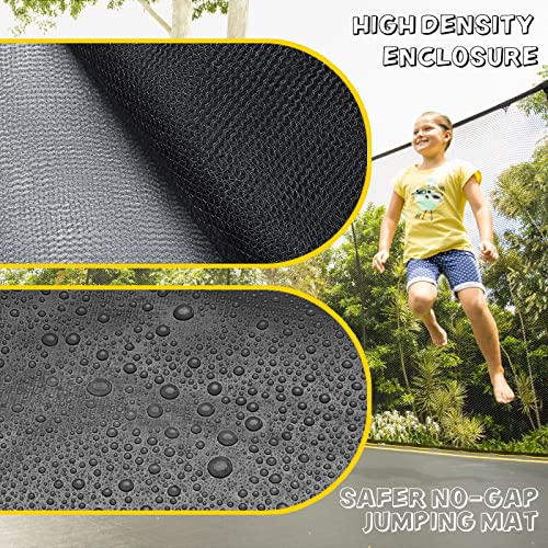 AOTOB 8FT 10FT 12FT 14 FT 15FT Trampoline with Safety Enclosure Net，Outdoor Trampoline with Basketball Hoop, Heavy Duty Jumping Mat and Spring Cover Padding for Kids and Adults, Storage Bag and Ladder