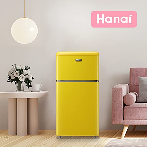 WANAI mini fridge with freezer dual door