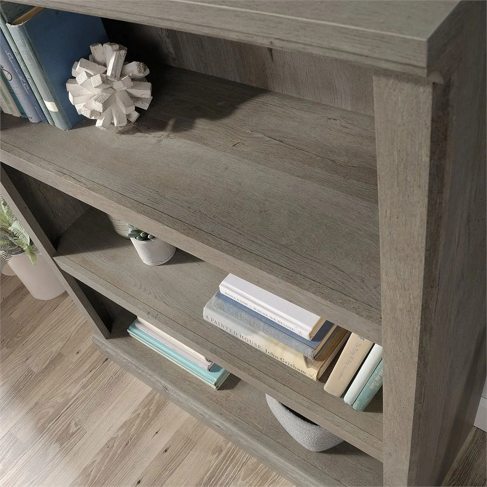 Home Square 3 Piece Set with 3-Shelf Bookcase L-Shape Computer Desk Coffee Table