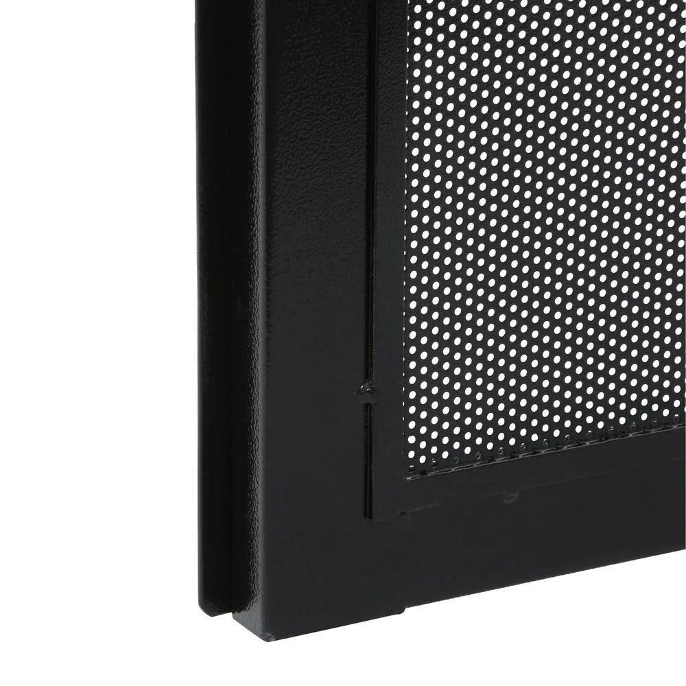 Titan 36 in. x 80 in. ArcadaMax Black Surface Mount Outswing Steel Security Door with Perforated Metal Screen, IDR06400364002