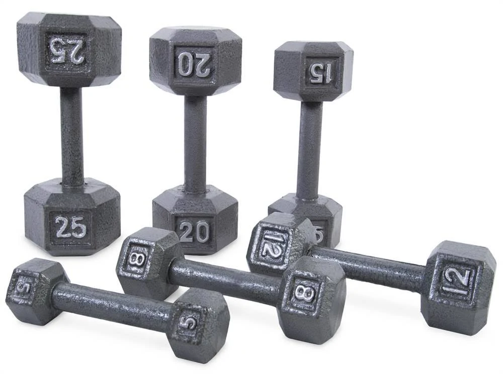 Cap Barbell Grey Solid Hex Dumbbell; 65 lbs