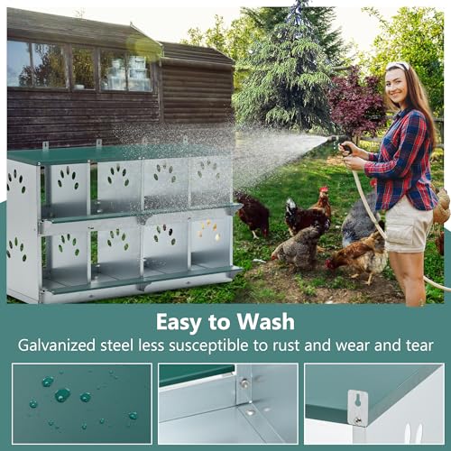 3-Tier Large Wooden Chicken Coop for 8-10 Chickens,Outdoor Walk-in Chicken Coop House with Run&Nesting Boxes,Hen House Poultry Pet Habitat Hutch Cage W/Pull Out Trays&Wire Fencing(95"×80"×83")
