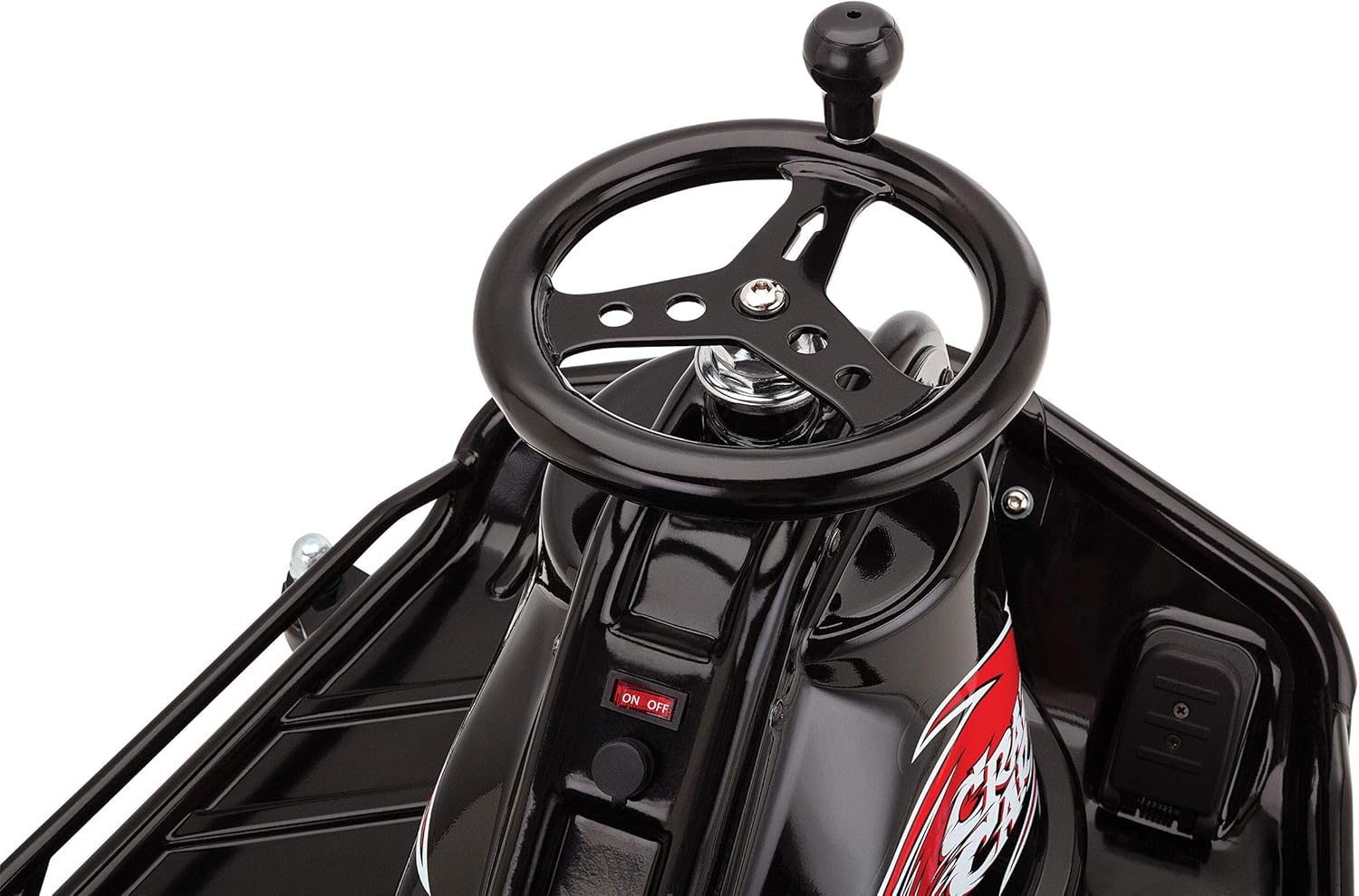Razor Crazy Cart DLX - 24V Electric Drfting Go Kart - Enhanced Drift Bar, Brodie Knob Steering, Variable Speed, Up to 12 mph,Black/Red