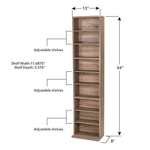Atlantic Herrin Adjustable Media Cabinet 261 Weathered Oak PN 74736269