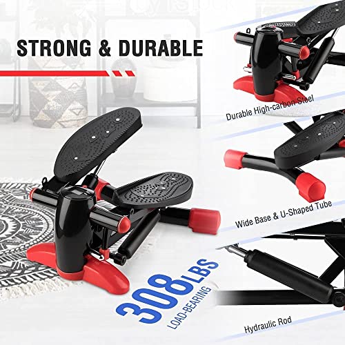 Steppers for Exercise, Exercise Step Machine with LCD Display Stepper Machine Fitness Aerobic Stepper Home Gym Equipment for Beginners and Advanced Users, Mini Aerobic Stepper