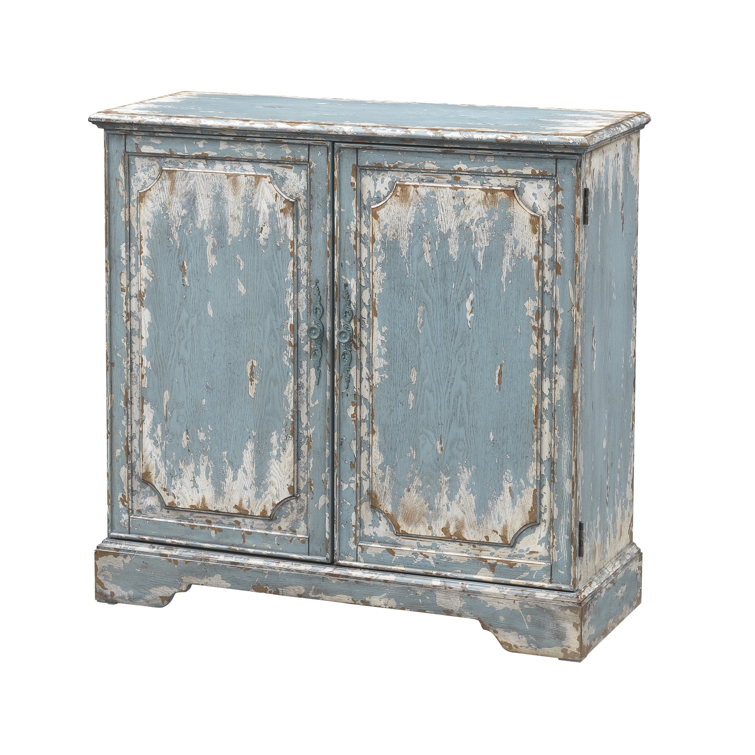 Coast To Coast Imports Cabot Aged Blue & Cream Two Door Cabinet - Curated Treasures Market